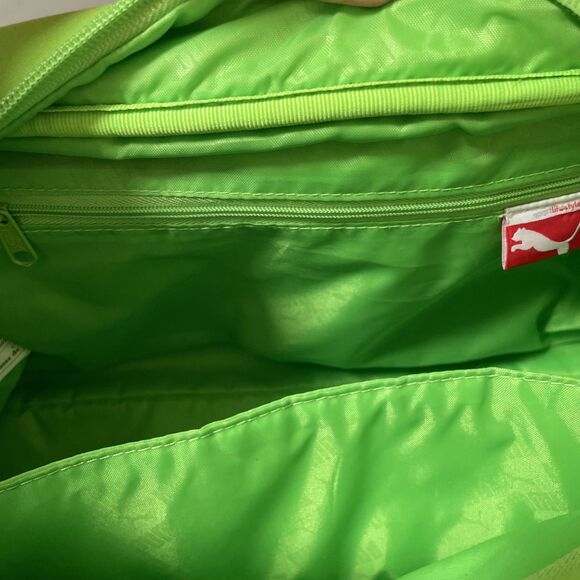 Vintage Puma Oversize Hand Bag Green Neon Polyester Neoprene Y2K - Picture 10 of 14